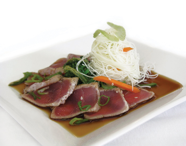 Ahi Tuna Tataki with Grilled Ginger Teriyaki Sauce 